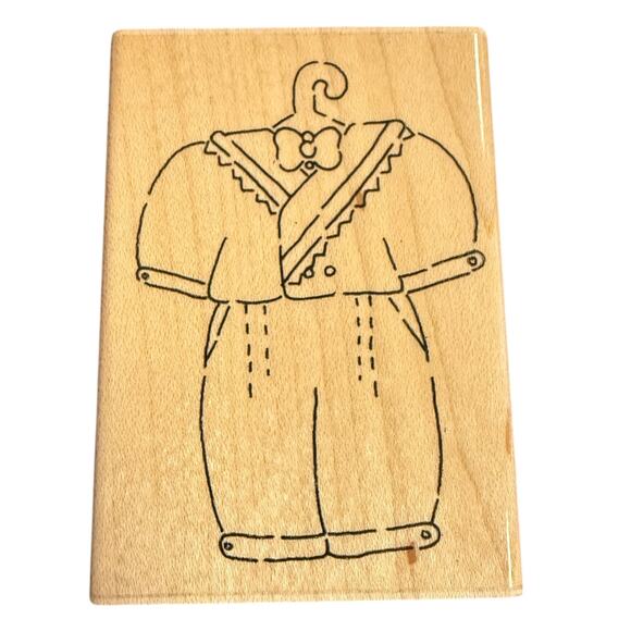 JRL Design Co Boy Clothing Outfit Hanging Rubber Stamp - Picture 1 of 3